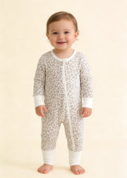 Baby Boy's Bamboo Fiber Floral Zip-Up Romper Pajamas