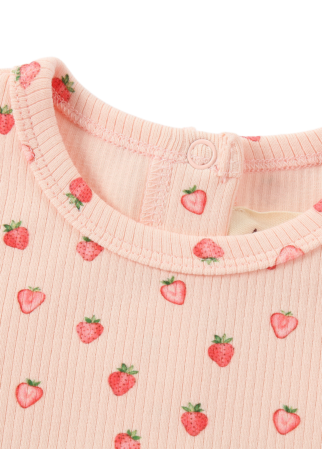 Baby Strawberry Print Ribbed One-Piece