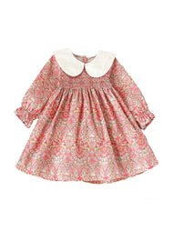 Girls Sweet Floral Dollar Collar Dress