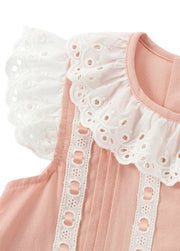 Girls Cotton Lace Trim Sleeveless Dress