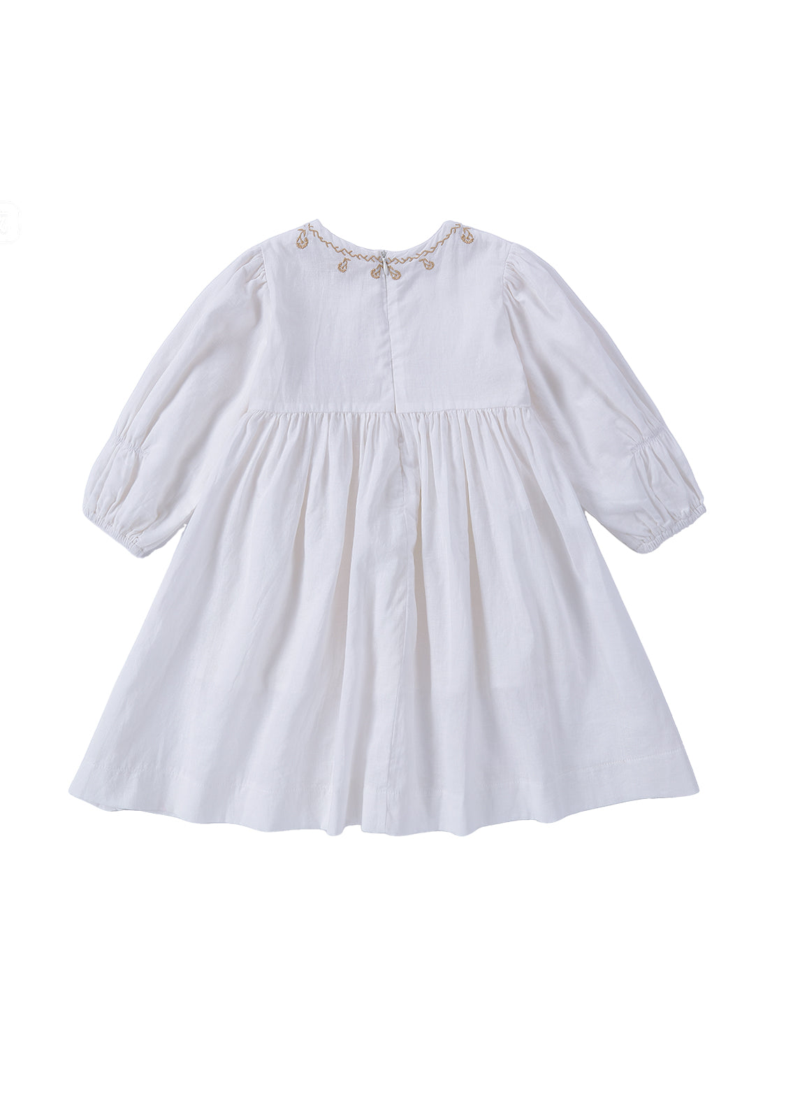 Girls Elegant Embroidered Long-sleeved Princess Dress