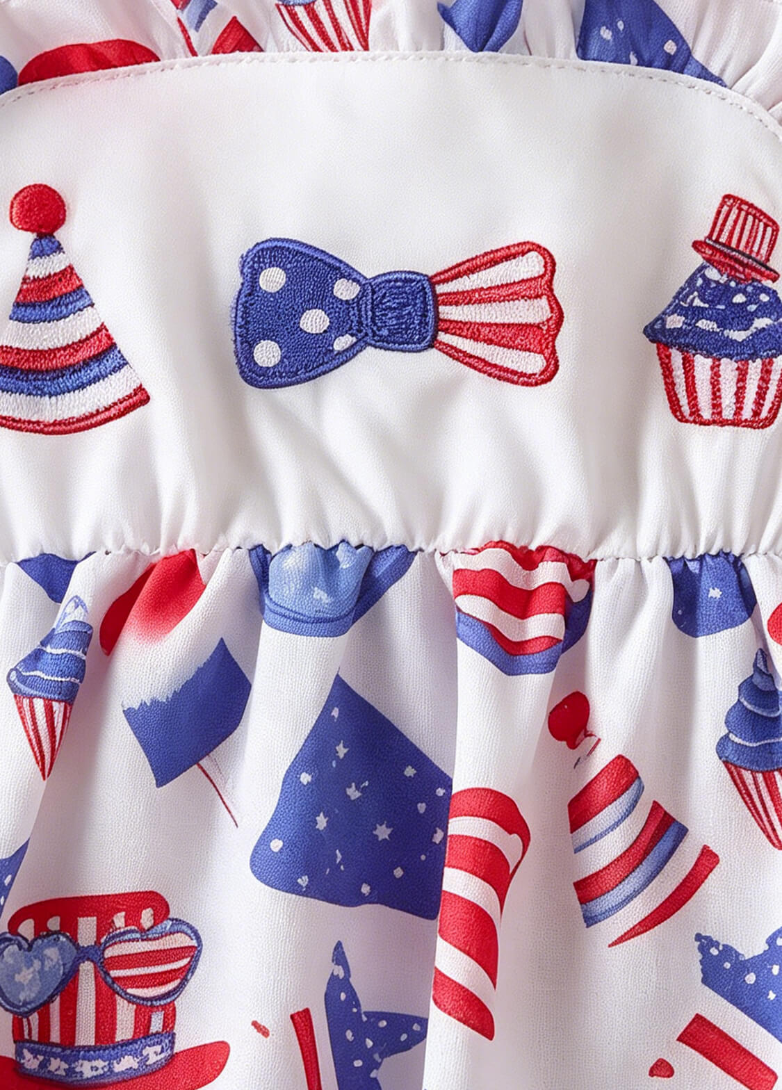Baby Girls 4th of July Patriotic Romper Infant Independence Day Fireworks & Uncle Sam Hat Print Cami Sunsuit with Ruffle Butt