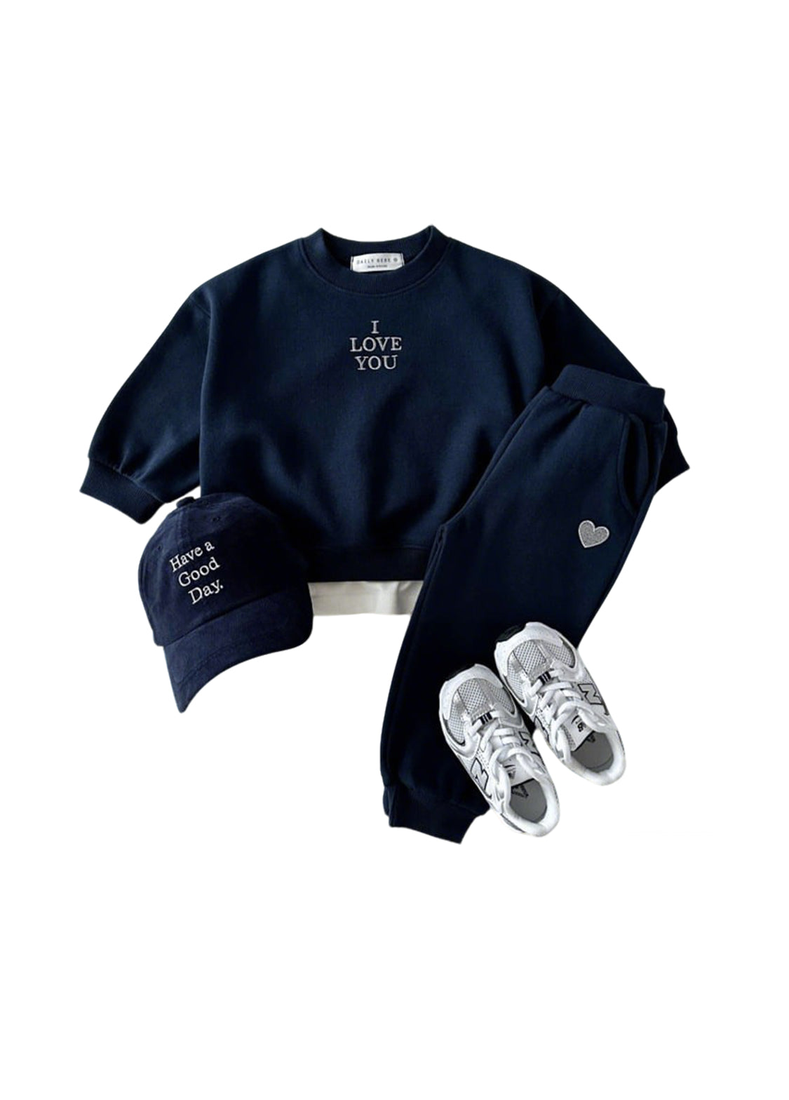 Kids Casual Sports Letter Embroidered Sweatshirt Set