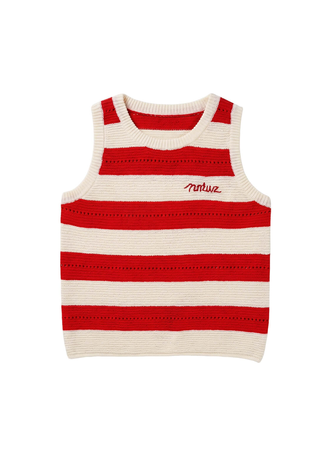 Girls Summer Knit Striped Tank Top Kids Korean Style Sleeveless Hollow Out Breathable Camisole Vest