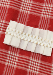 Girls Plaid Lace Trim Cotton Dress