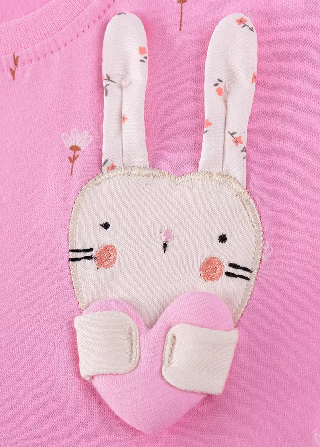 Girls Cute Floral Bunny Short-sleeved Dress