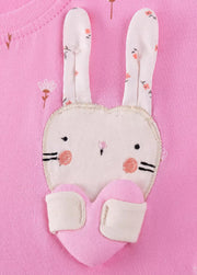 Girls Cute Floral Bunny Short-sleeved Dress