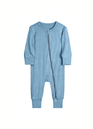 Baby Bamboo-Blend Zip-Front One-Piece Romper