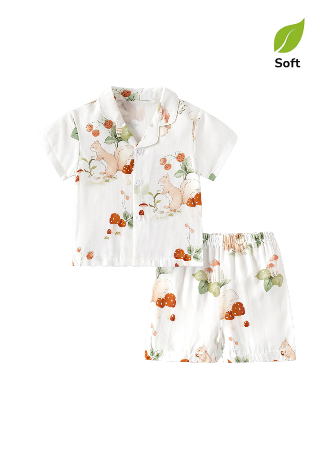 Baby Boy's Bamboo Fiber Summer Short-Sleeve Two-Piece Set (Lightweight)