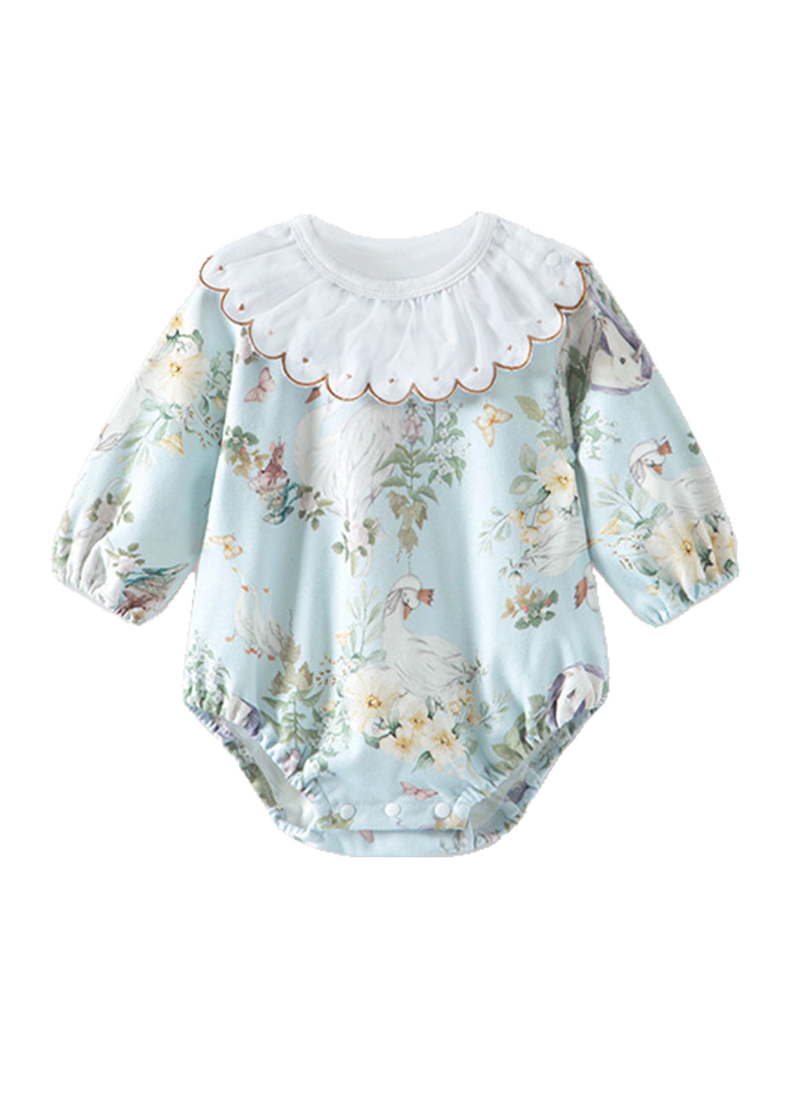 Baby Bamboo-Blend Ruffle Collar Romper