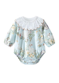 Baby Bamboo-Blend Ruffle Collar Romper