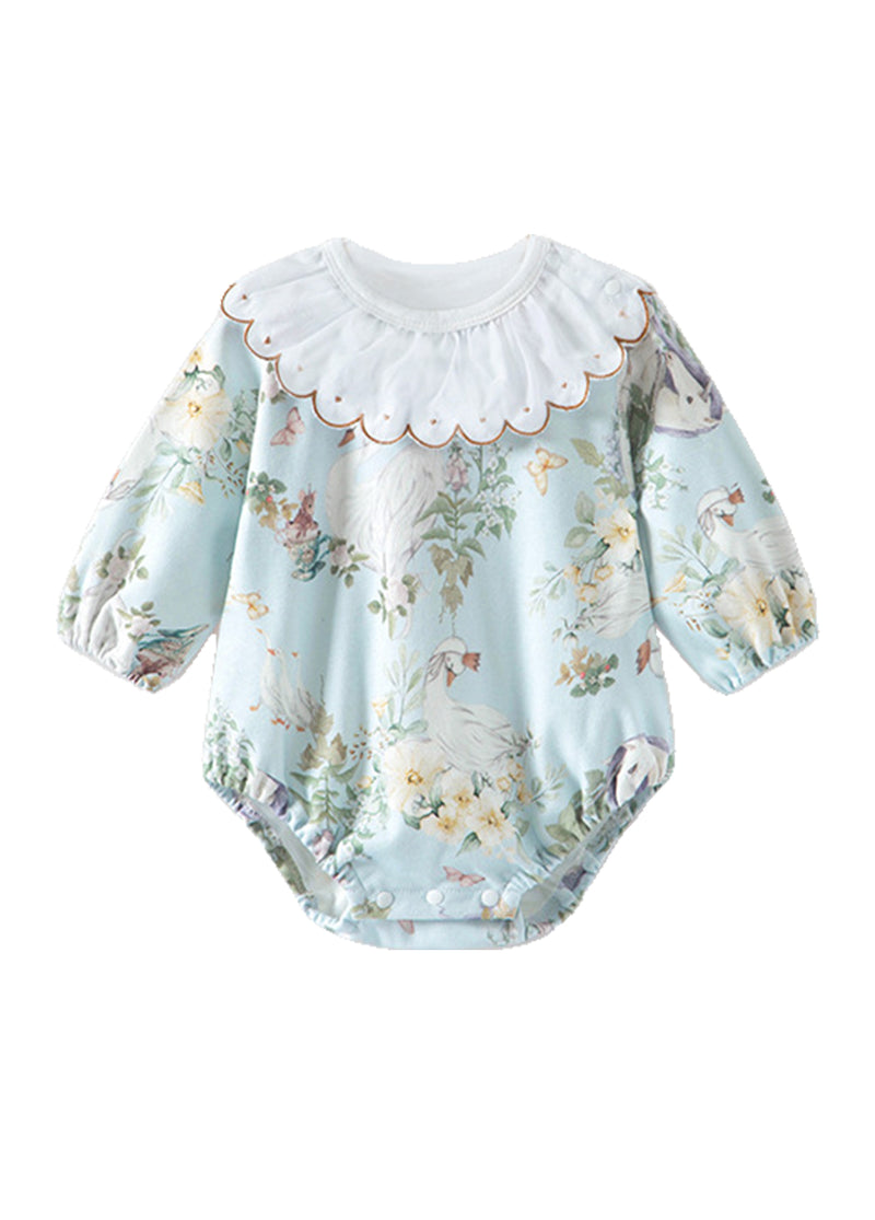 Baby Bamboo-Blend Ruffle Collar Romper