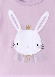 Girls Cotton Bunny Graphic T-Shirt