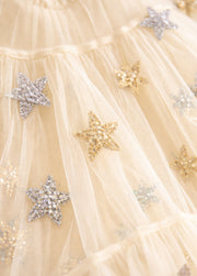 Girls Sweet Sequined Embroidered Tulle Princess Dress