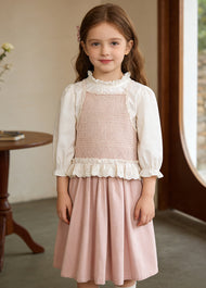 Girls Cotton Two-Piece Skirt Set