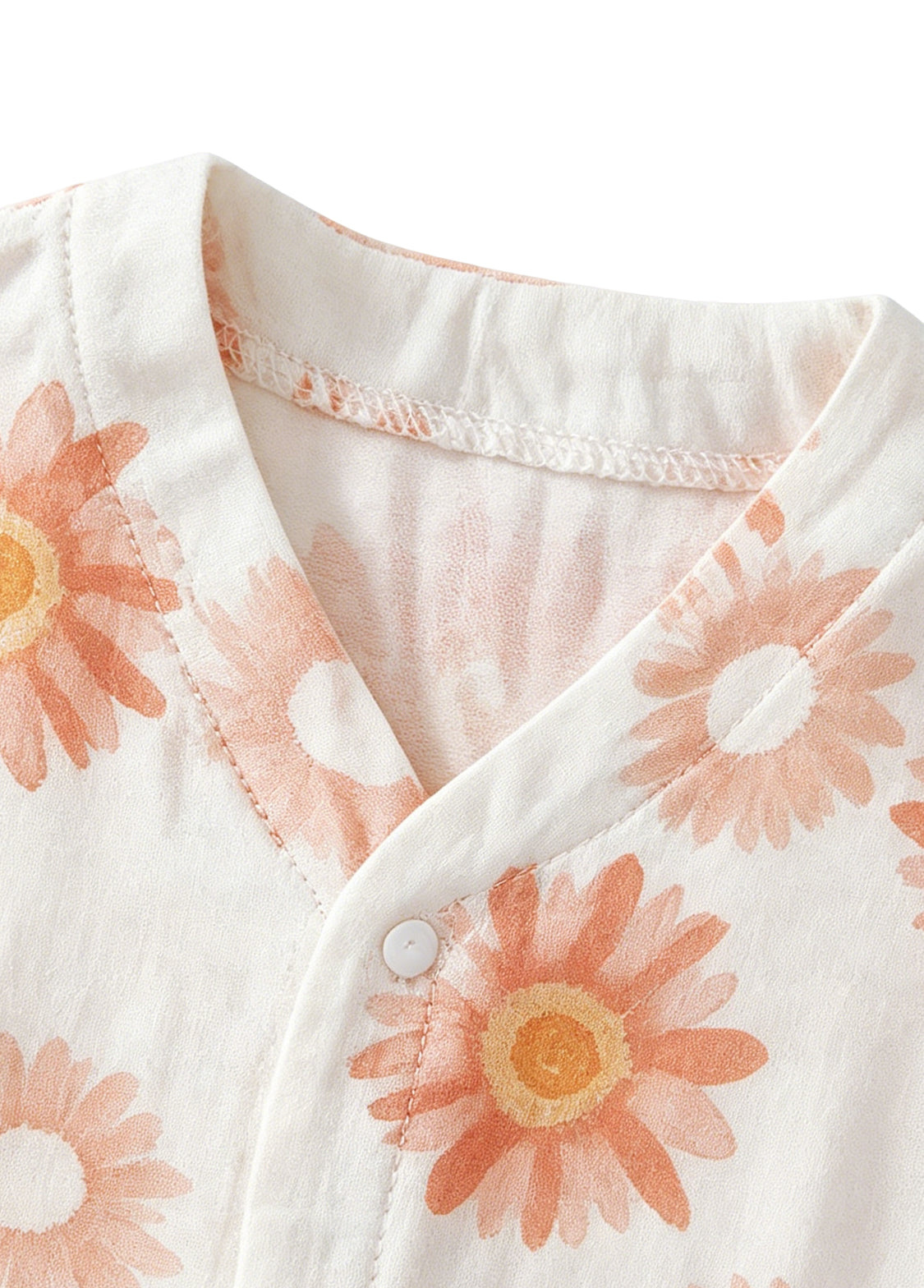 Baby Girl's Bamboo Fiber Loungewear Set — Short-Sleeve Top & Shorts (2-Piece Set) with Sunflower Print