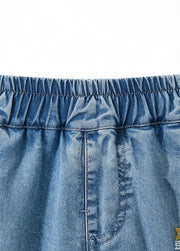 Girls Summer Denim Shorts Kids Loose Fit Colorful Star and Cute Dog Printed Casual Jean Shorts