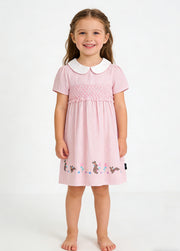 Girls Cartoon Bunny Cotton Blend Dress