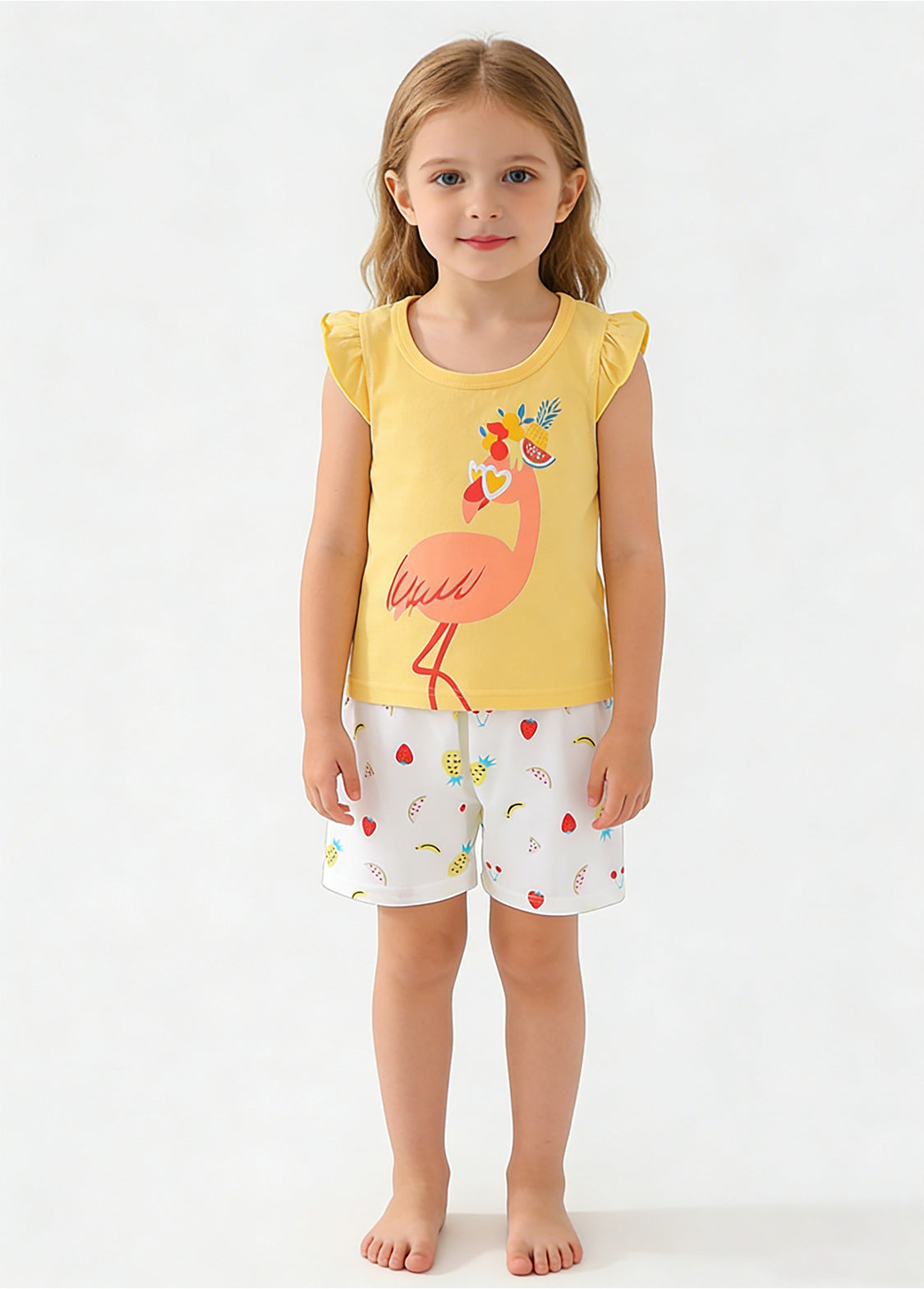Girls Cartoon Watermelon Cotton Two-Piece Set