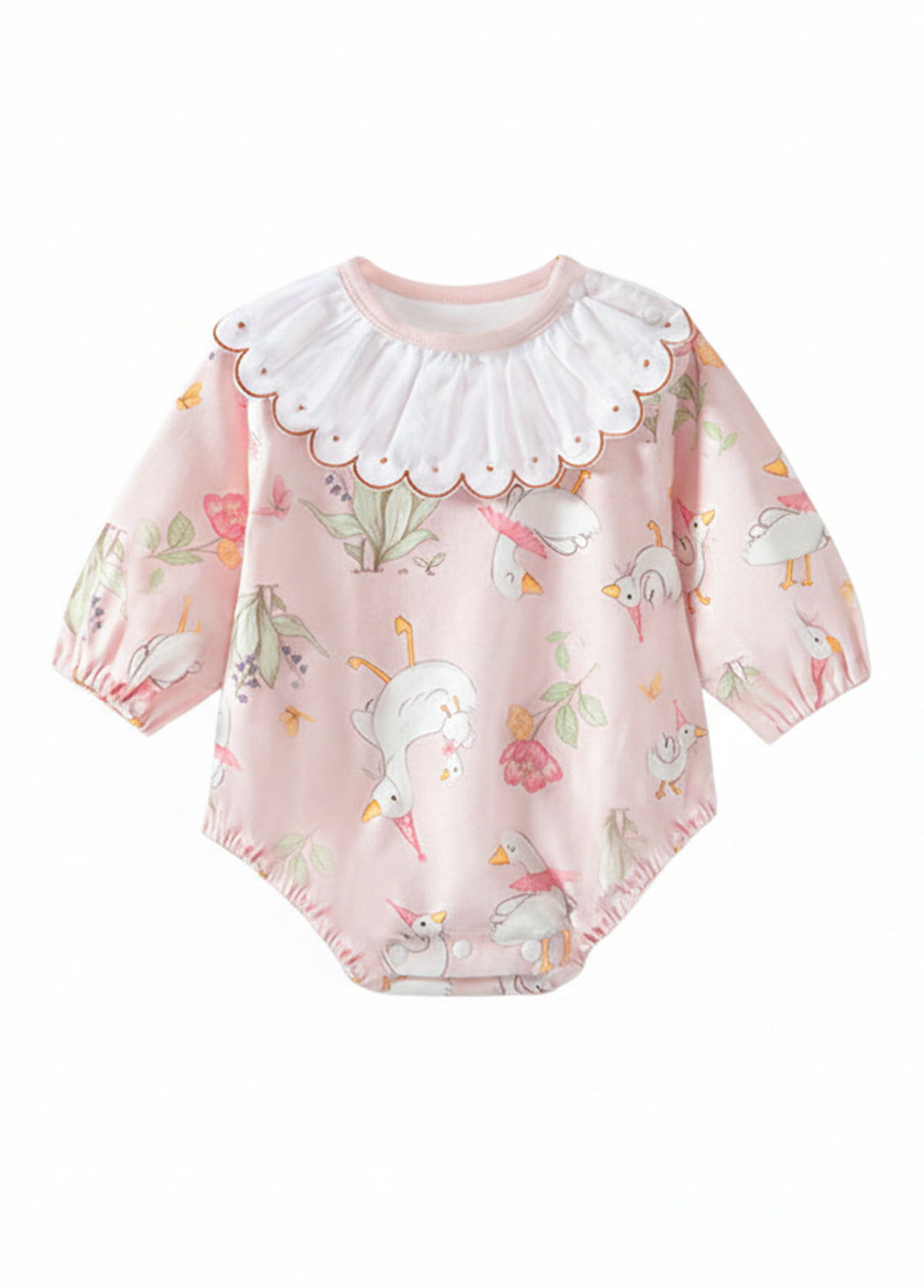 Baby Bamboo-Blend Ruffle Collar Romper