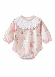 Baby Bamboo-Blend Ruffle Collar Romper