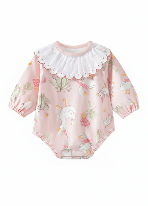 Baby Bamboo-Blend Ruffle Collar Romper