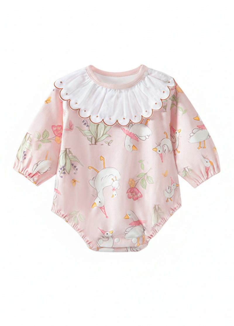 Baby Bamboo-Blend Ruffle Collar Romper