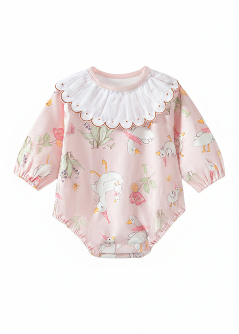 Baby Bamboo-Blend Ruffle Collar Romper