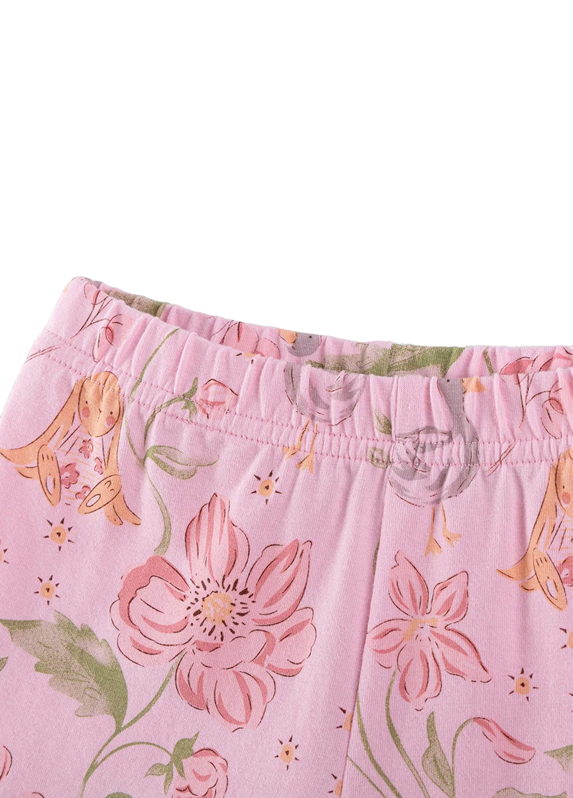 Girls Cotton Bunny Floral Two-Piece Set