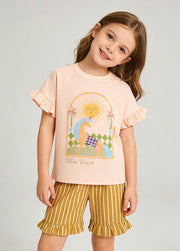 Girls Cartoon Animal Cotton Two-Piece Set