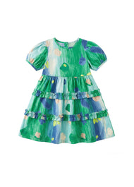 Girls' Summer Vacation-Style Beach Dress