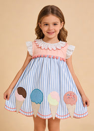 Girl Sweet Butterfly Print Puff Sleeve Dress