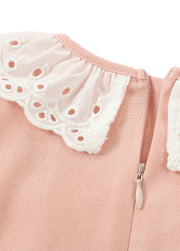 Girls Cotton Lace Trim Sleeveless Dress
