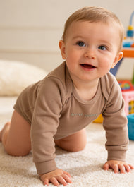 Baby Long Sleeve Ribbed Knit Romper Comfort Fit