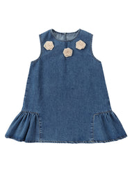 Girls Denim Sleeveless Dress