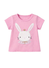 Girls Cotton Bunny Graphic T-Shirt