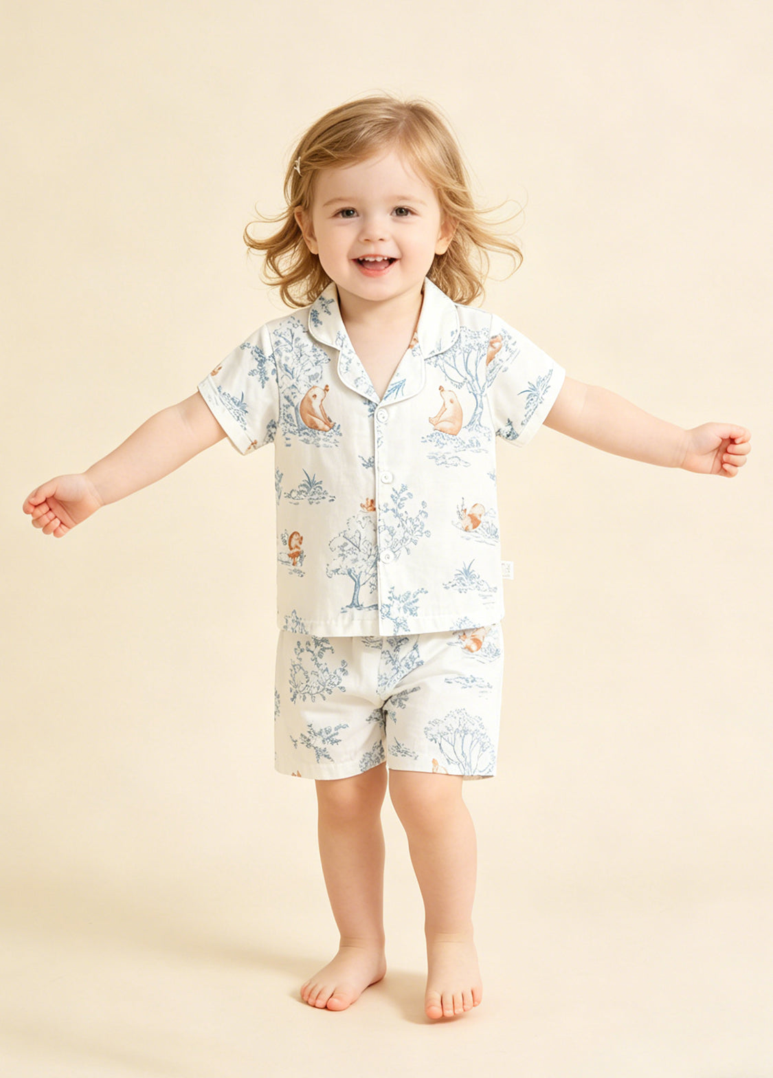 Baby Boy's Bamboo Fiber Summer Short-Sleeve Two-Piece Set (Lightweight)