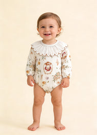 Baby Bamboo-Blend Ruffle Collar Romper