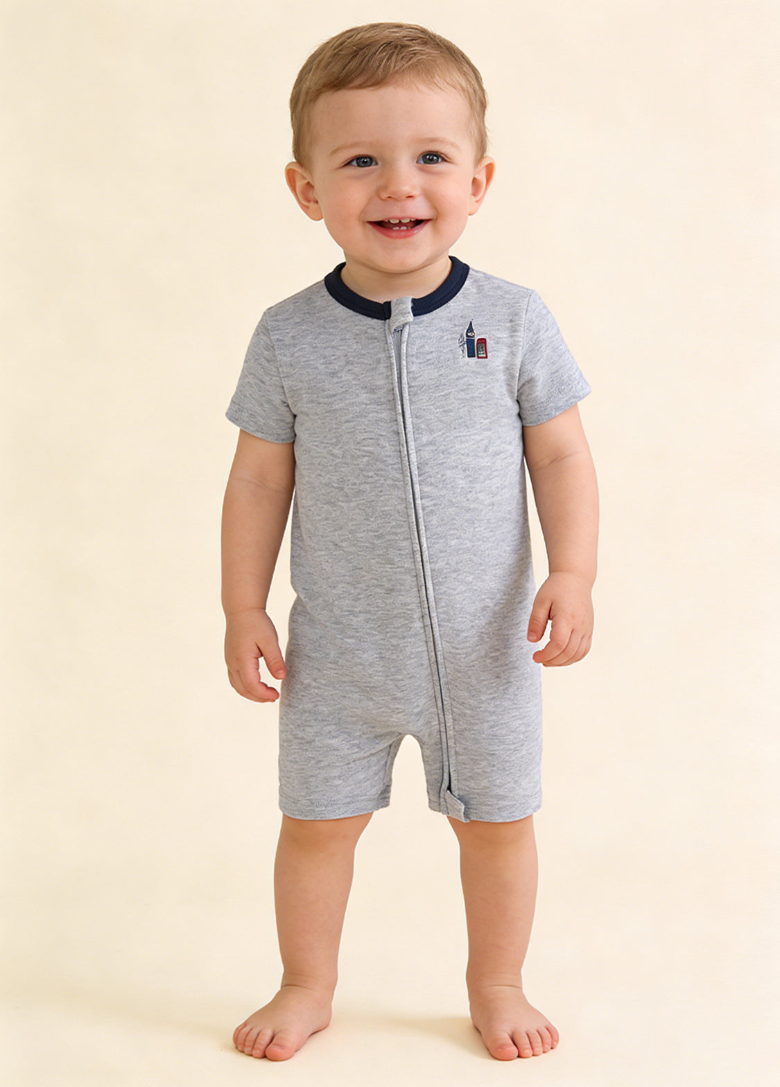 3-Pack Baby Boys Cotton Cute Printed Short-Sleeved Romper