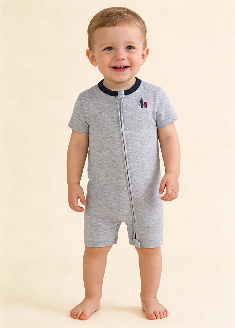 3-Pack Baby Boys Cotton Cute Printed Short-Sleeved Romper