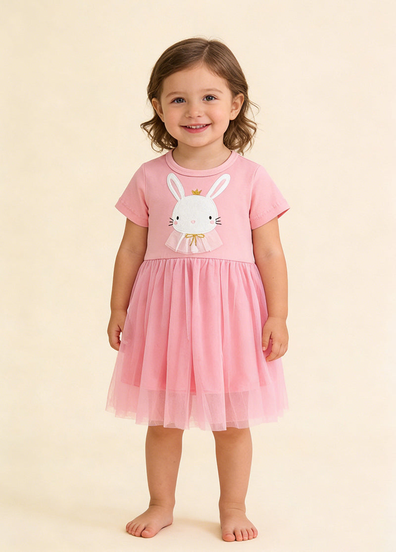 Girls Cotton & Tulle Bunny Dress