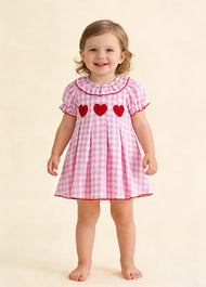 Girls Cute Plaid Dollar Collar Dress