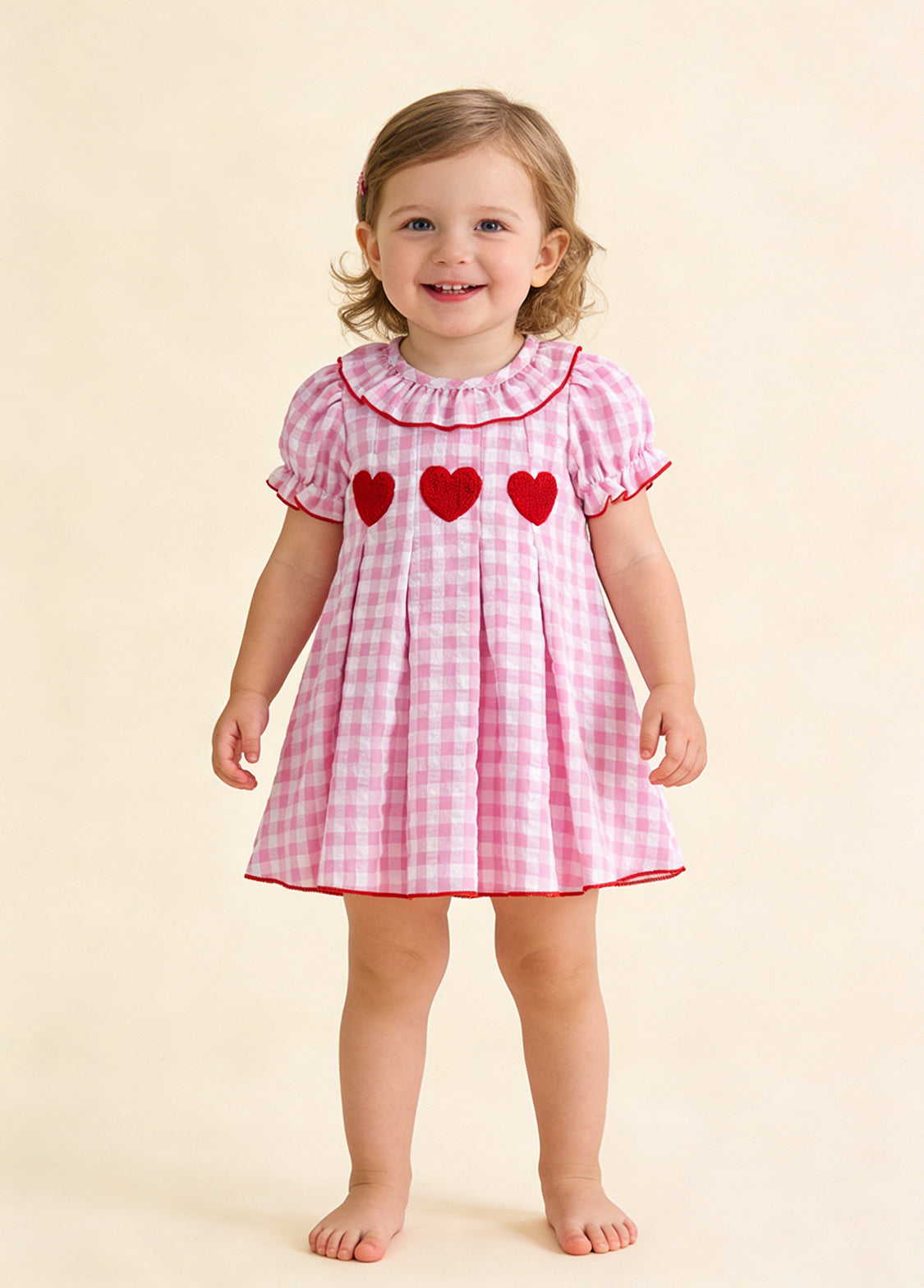 Girls Cute Plaid Dollar Collar Dress