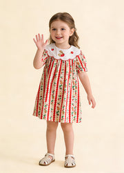 Girls  Cute Bunny Carrot Print Dollar Collar Dress