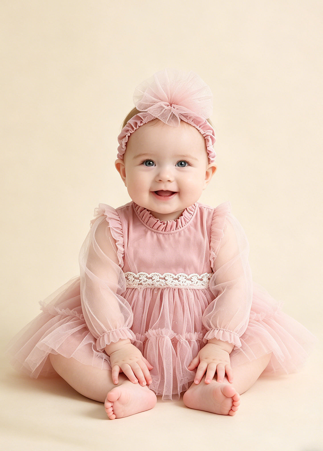 Baby Girl Sweet For Mesh Princess Romper