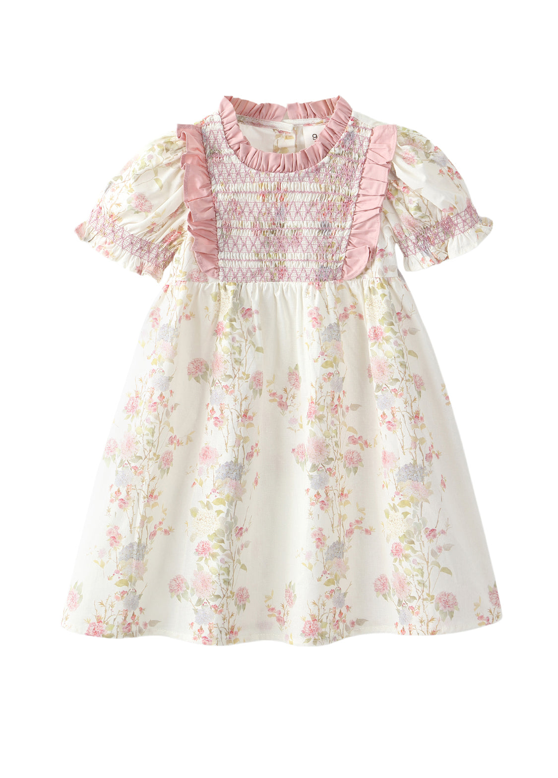 Girls Floral Print Cotton Dress
