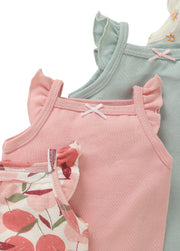 Baby Girls Cotton Floral Strap Bodysuit 5-Pack (0–1Y)