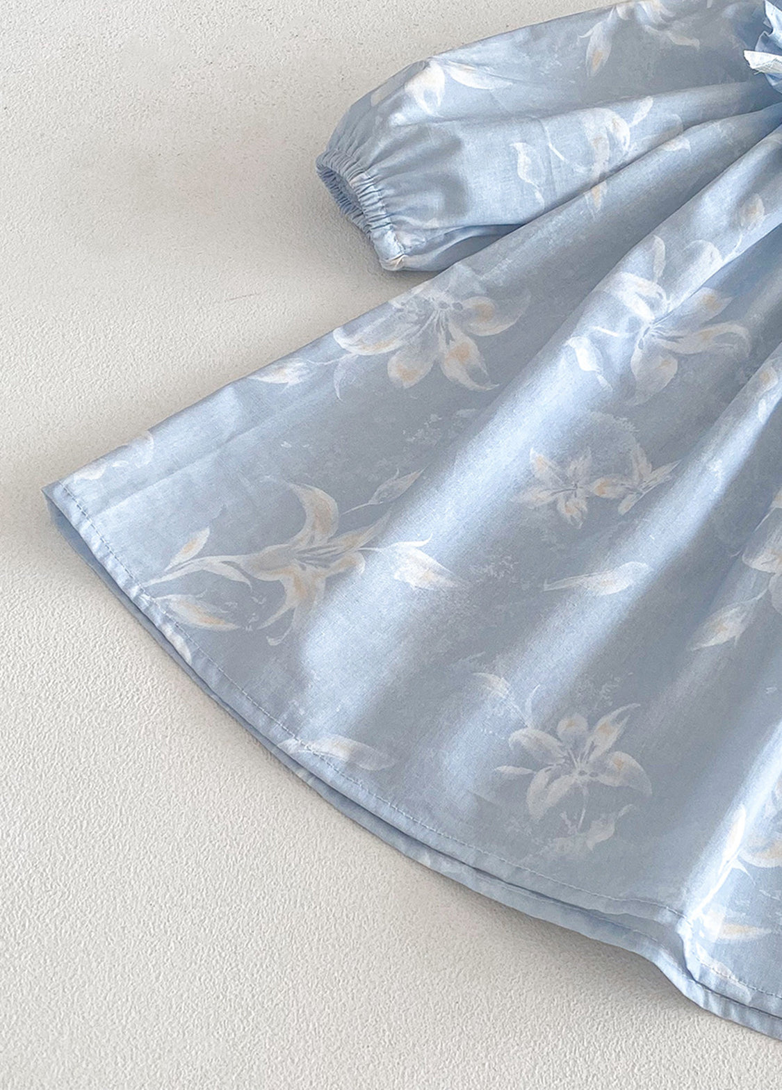 Girls Sweet Floral Ruffle Bowknot Dress With Headband