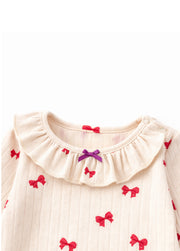 Baby Bow Print Cotton Bodysuit