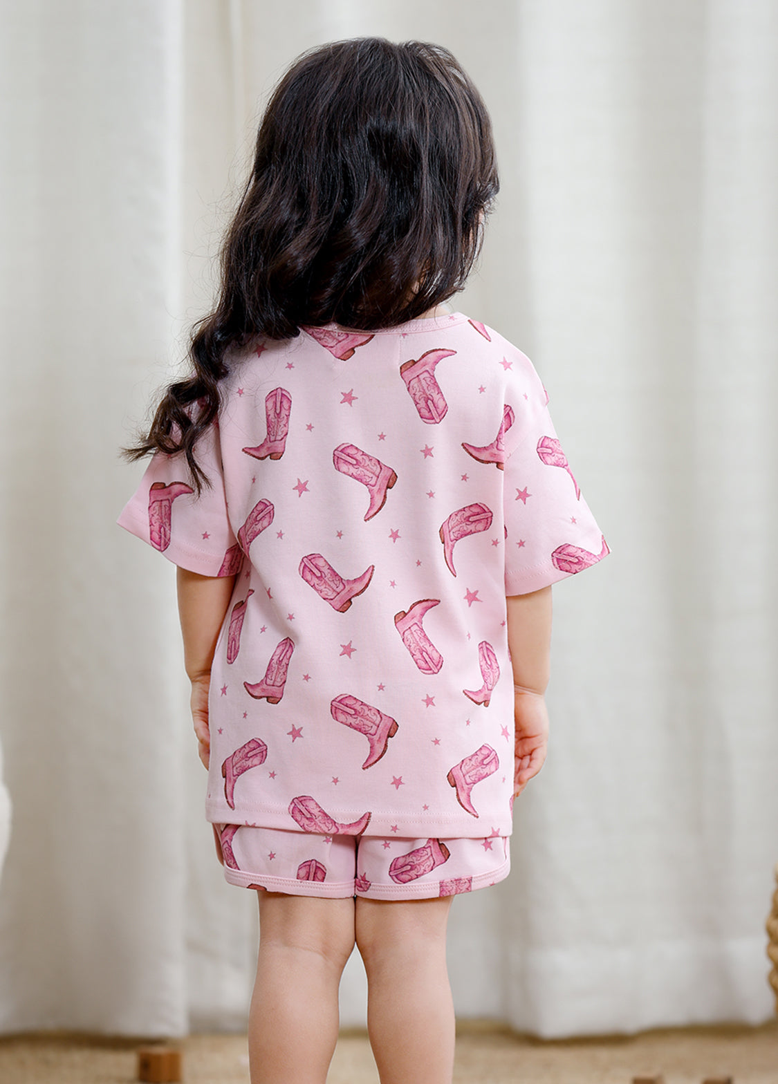 Girls Cotton Print Lounge Shorts Set